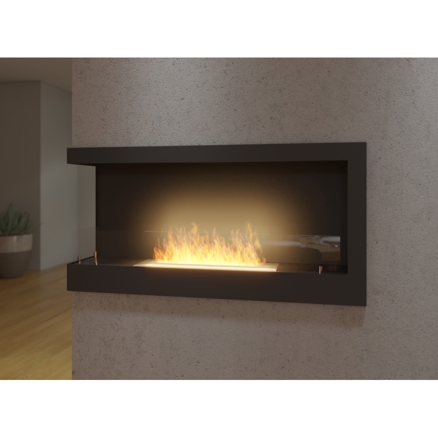 InFire - Hörn BIO eldstad 45x90 cm 3kW svart