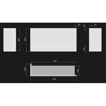 InFire - Hörn BIO eldstad 45x90 cm 3kW svart