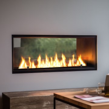 InFire - Inbyggd BIO eldstad 48,5x123,5 cm 6kW svart