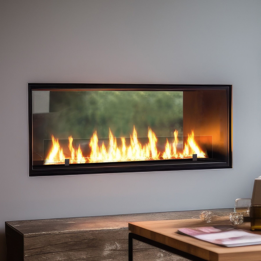InFire - Inbyggd BIO eldstad 48,5x123,5 cm 6kW svart