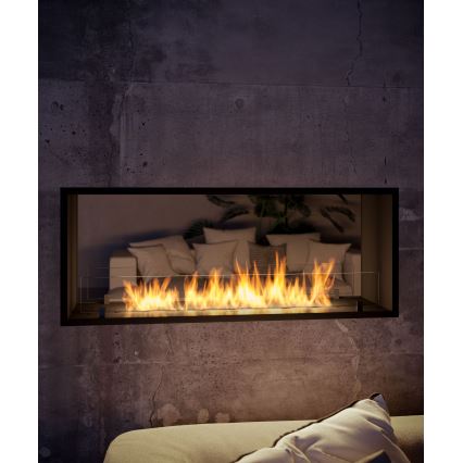 InFire - Inbyggd BIO eldstad 48,5x123,5 cm 6kW svart