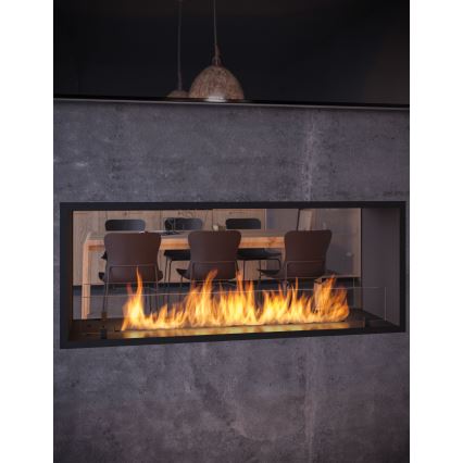 InFire - Inbyggd BIO eldstad 48,5x123,5 cm 6kW svart