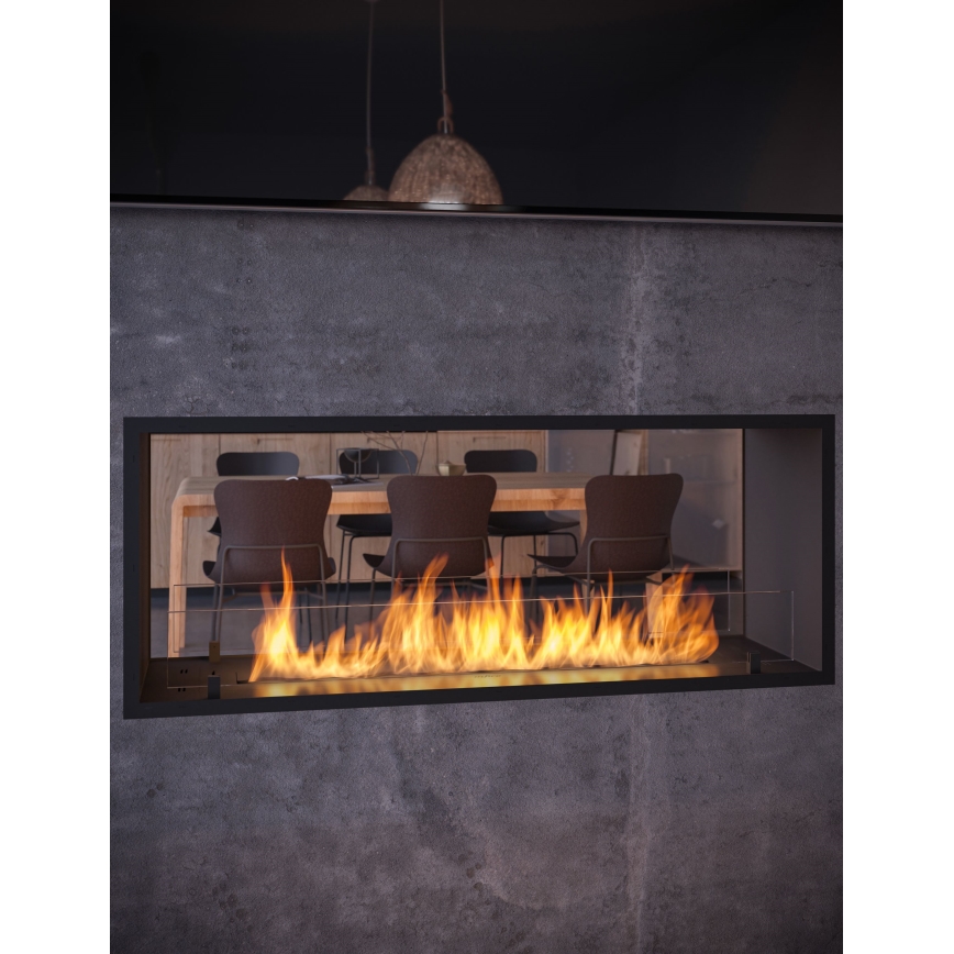 InFire - Inbyggd BIO eldstad 48,5x123,5 cm 6kW svart