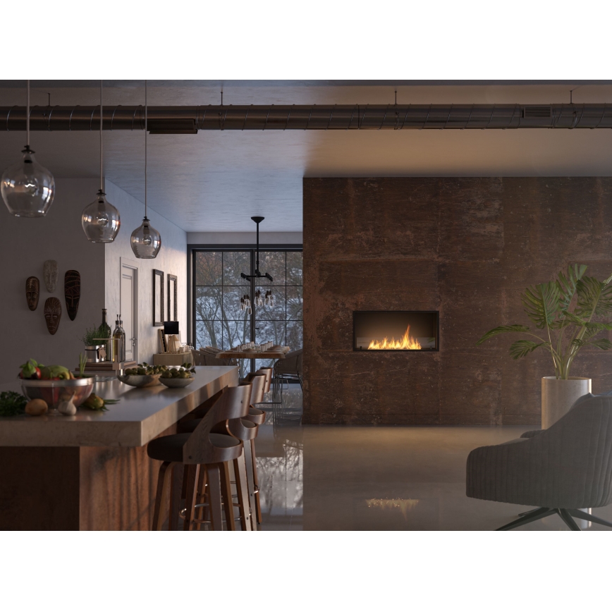 InFire - Inbyggd BIO eldstad 49,4x104,4 cm 6kW svart