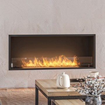 InFire - Inbyggd BIO eldstad 49,4x124,4 cm 6kW svart