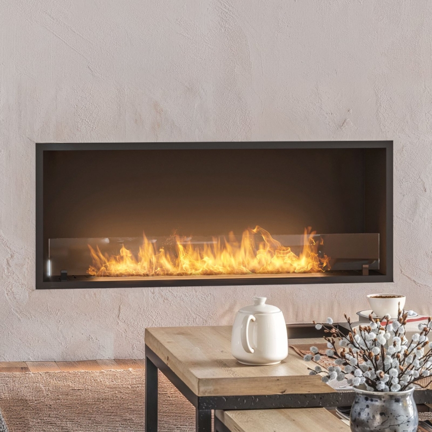 InFire - Inbyggd BIO eldstad 49,4x124,4 cm 6kW svart