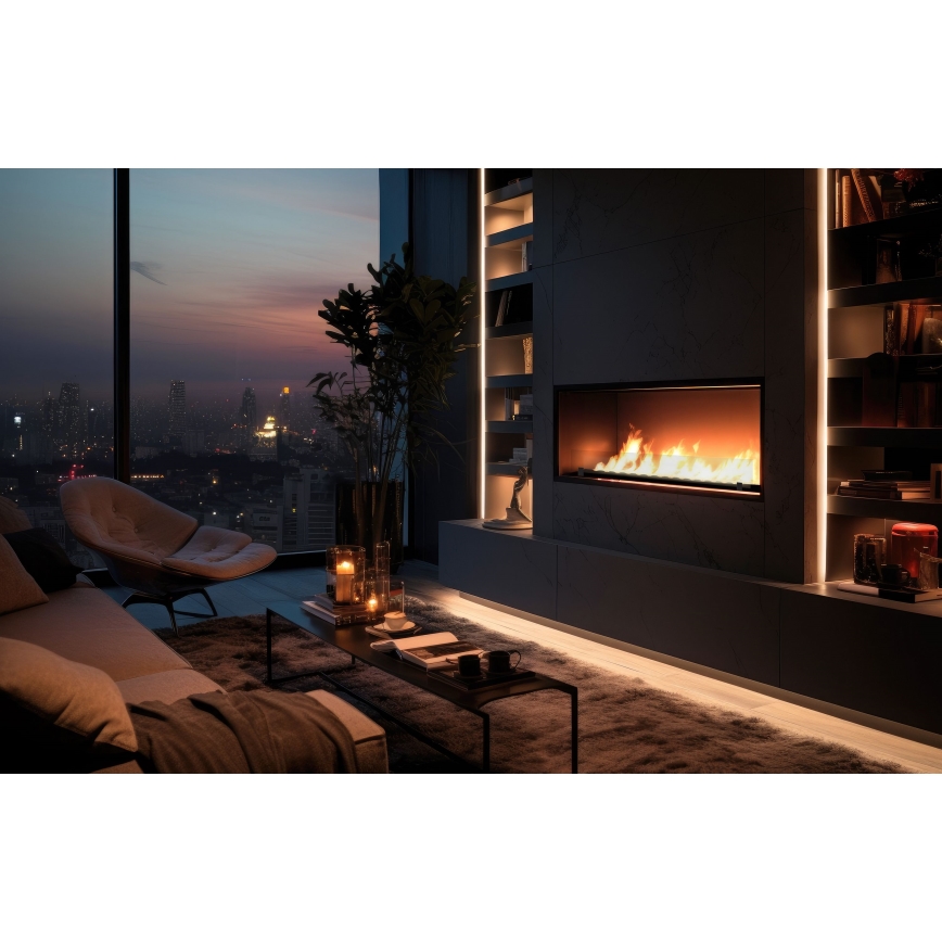 InFire - Inbyggd BIO eldstad 49,4x124,4 cm 6kW svart