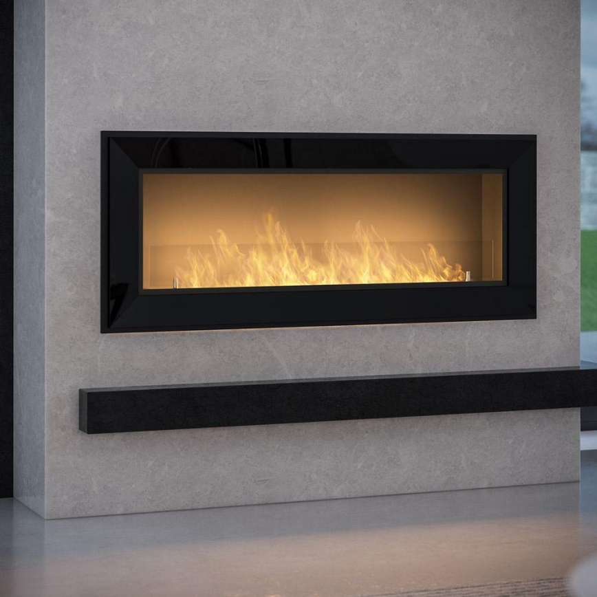 InFire - Inbyggd BIO eldstad 49x120 cm 3kW svart