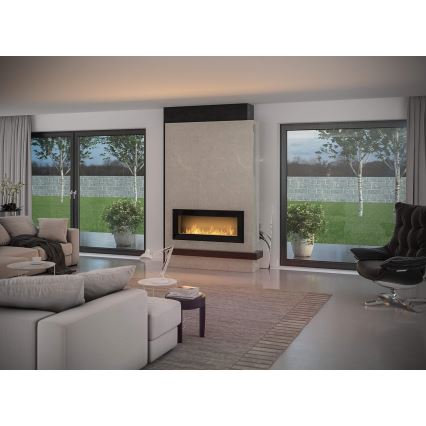 InFire - Inbyggd BIO eldstad 49x120 cm 3kW svart