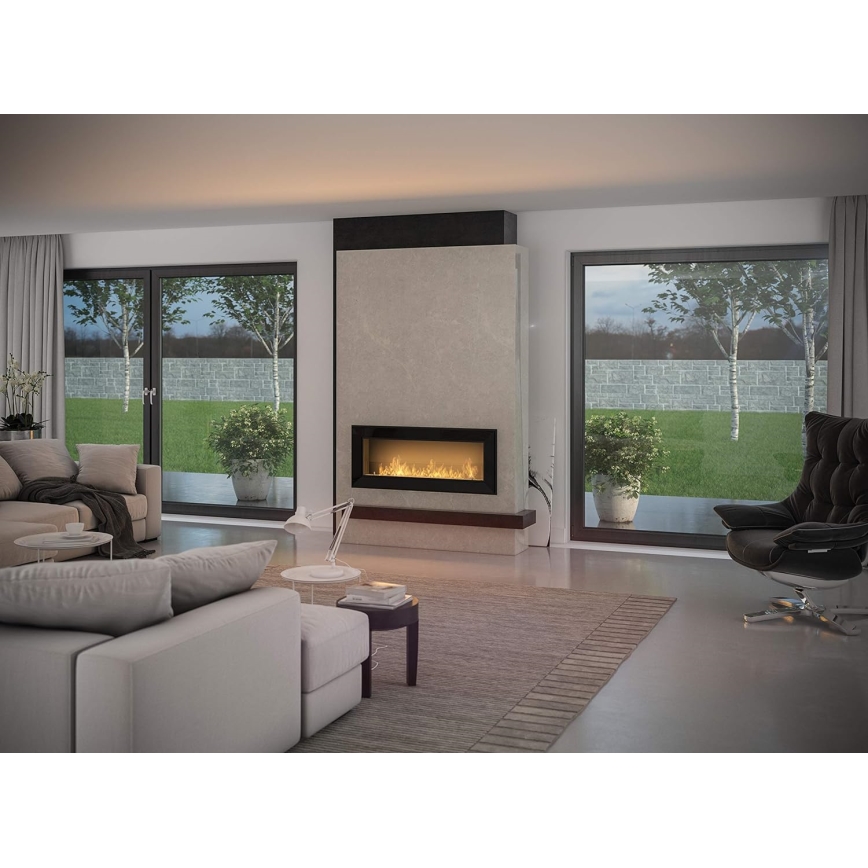 InFire - Inbyggd BIO eldstad 49x120 cm 3kW svart
