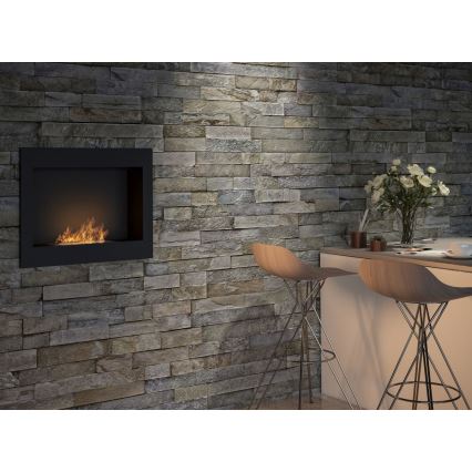 InFire - Inbyggd BIO eldstad 49x60 cm 3kW svart