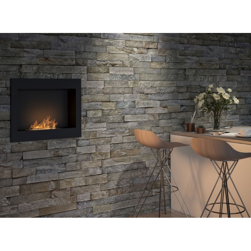 InFire - Inbyggd BIO eldstad 49x60 cm 3kW svart