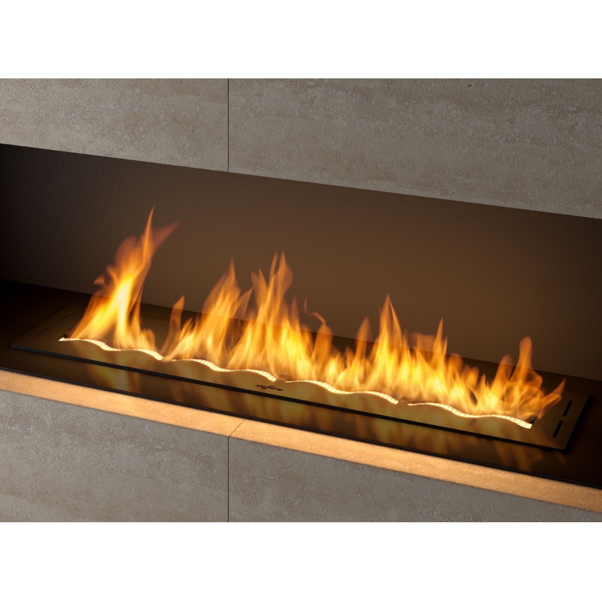 InFire - Inbyggd BIO eldstad 7,5x100 cm 6kW svart