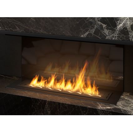 InFire - Inbyggd BIO eldstad 7,5x100 cm 6kW svart