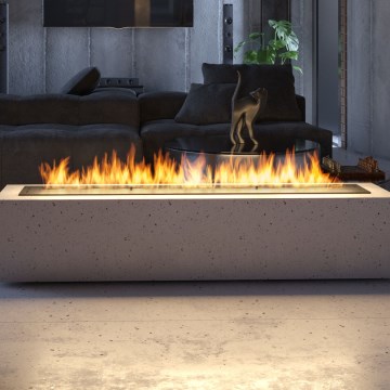 InFire - Inbyggd BIO eldstad 7,5x120 cm 7kW svart
