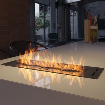 InFire - Inbyggd BIO eldstad 7,5x50 cm 3,5kW svart