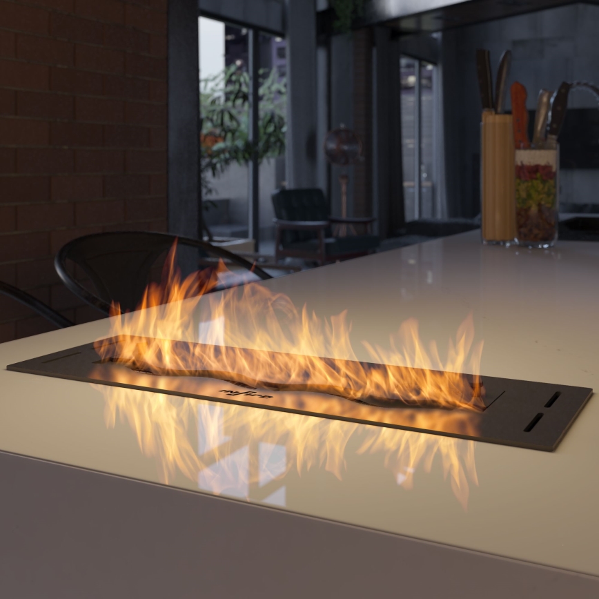 InFire - Inbyggd BIO eldstad 7,5x50 cm 3,5kW svart