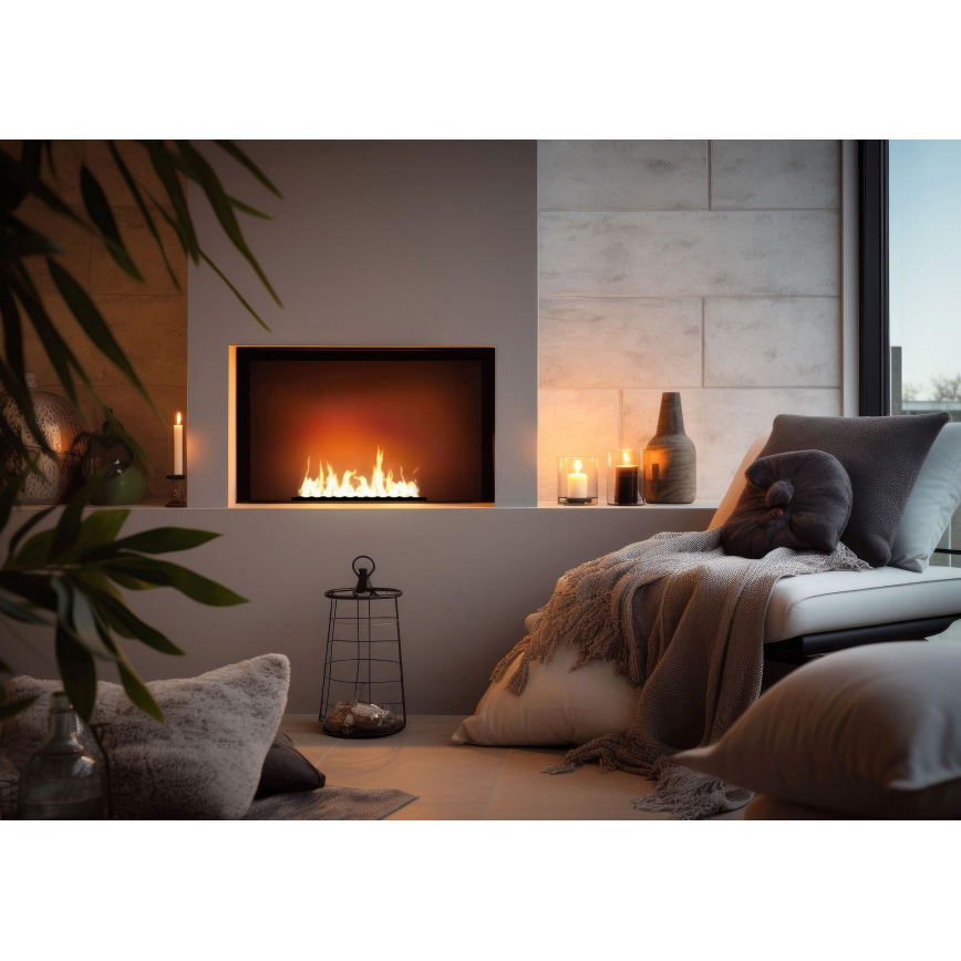 InFire - Inbyggd BIO eldstad 7,5x50 cm 3,5kW svart