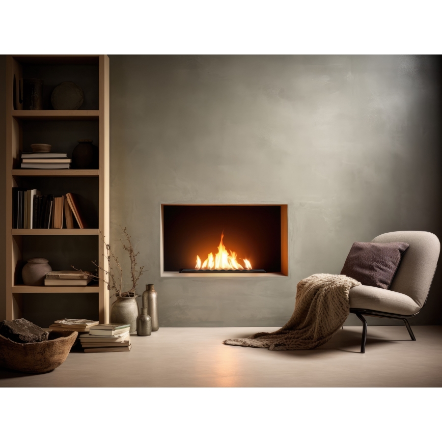 InFire - Inbyggd BIO eldstad 7,5x50 cm 3,5kW svart