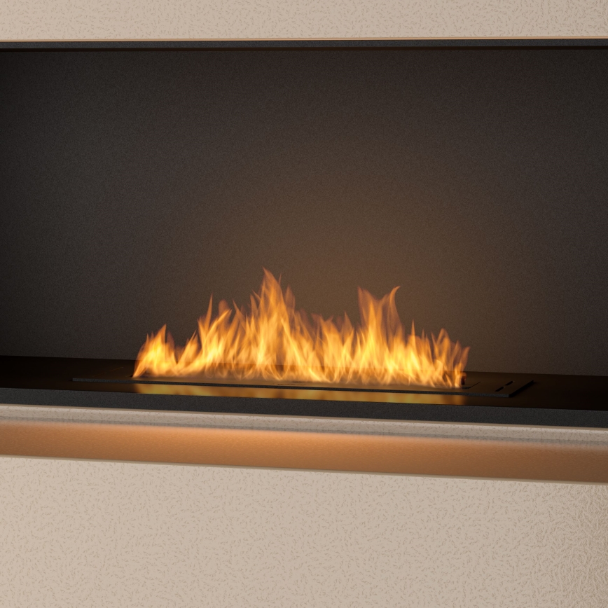 InFire - Inbyggd BIO eldstad 7,5x60 cm 3,5kW svart