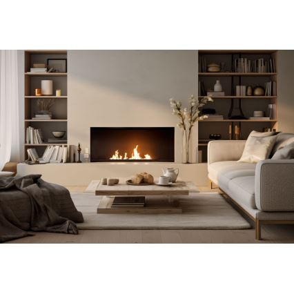 InFire - Inbyggd BIO eldstad 7,5x60 cm 3,5kW svart