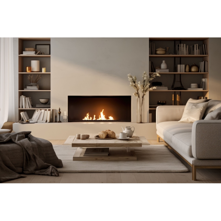 InFire - Inbyggd BIO eldstad 7,5x60 cm 3,5kW svart