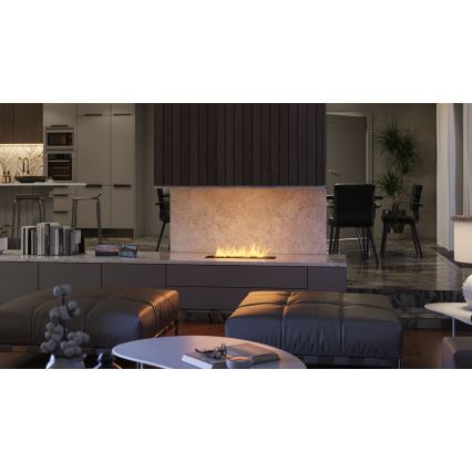 InFire - Inbyggd BIO eldstad 7,5x60 cm 3,5kW svart