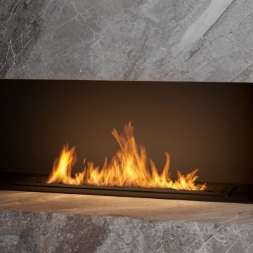 InFire - Inbyggd BIO eldstad 7,5x80 cm 6kW svart