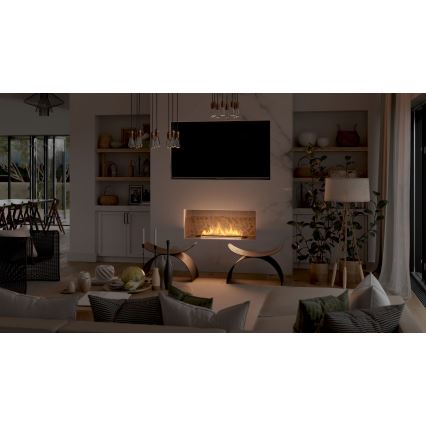 InFire - Inbyggd BIO eldstad 7,5x80 cm 6kW svart