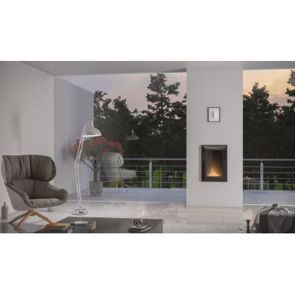 InFire - Inbyggd BIO eldstad 79x55 cm 3kW svart