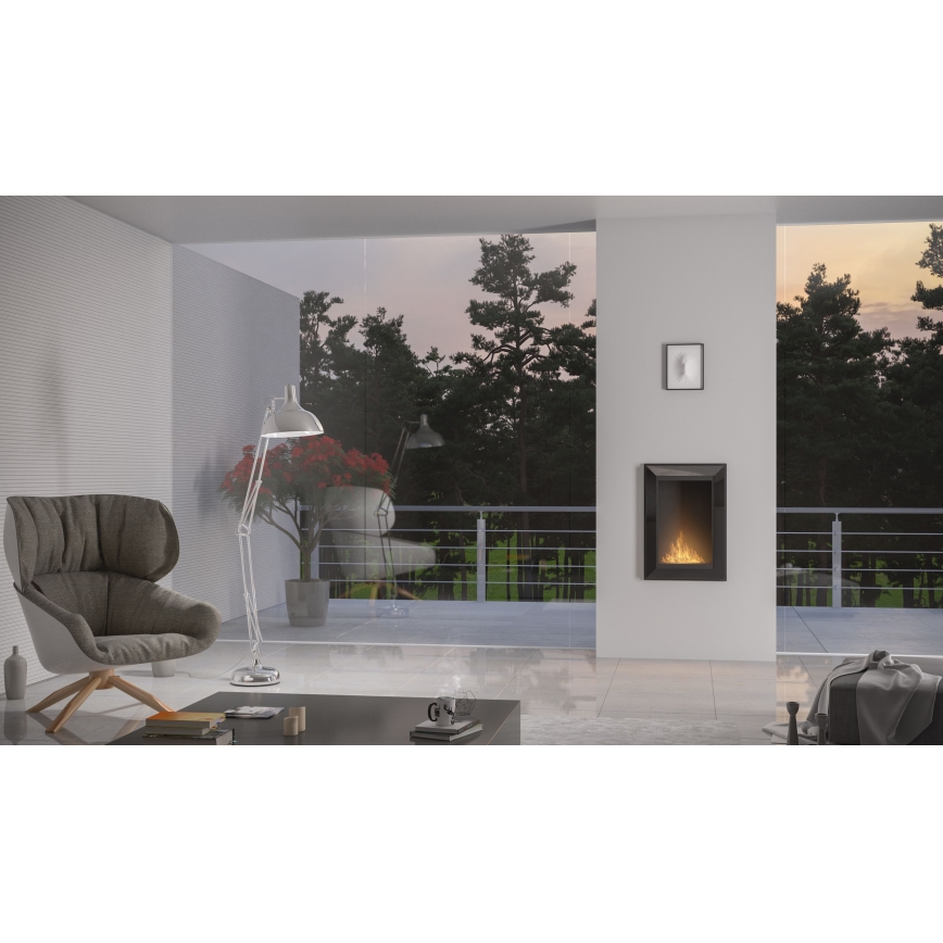 InFire - Inbyggd BIO eldstad 79x55 cm 3kW svart