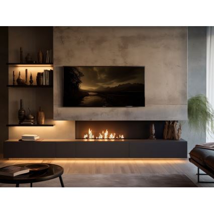 InFire - Inbyggd BIO eldstad 8,5x100 cm 6kW svart