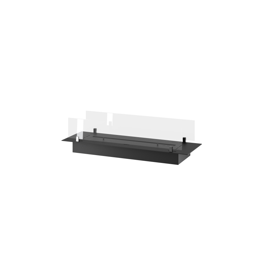 InFire - Inbyggd BIO eldstad 8,5x100 cm 6kW svart