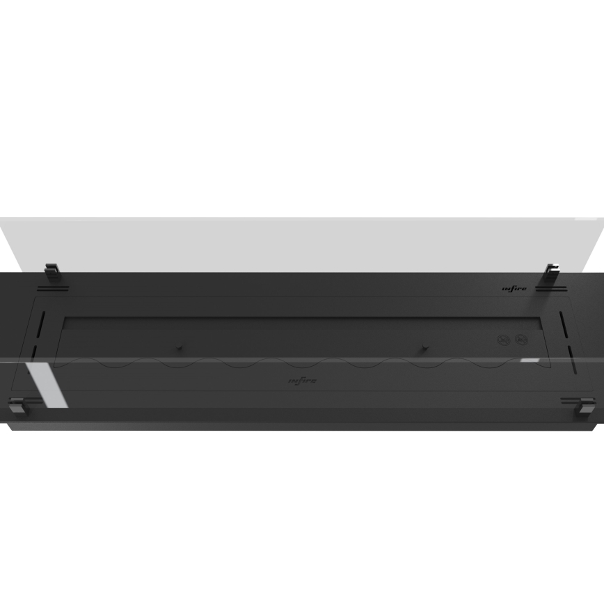 InFire - Inbyggd BIO eldstad 8,5x100 cm 6kW svart