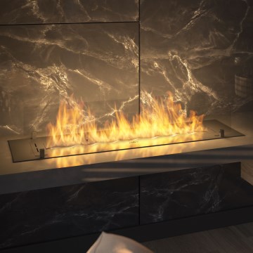 InFire - Inbyggd BIO eldstad 8,5x120 cm 6kW svart