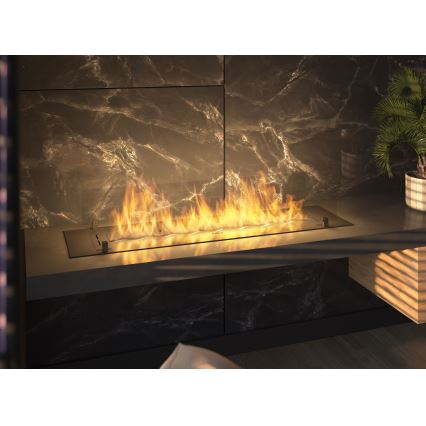 InFire - Inbyggd BIO eldstad 8,5x120 cm 6kW svart