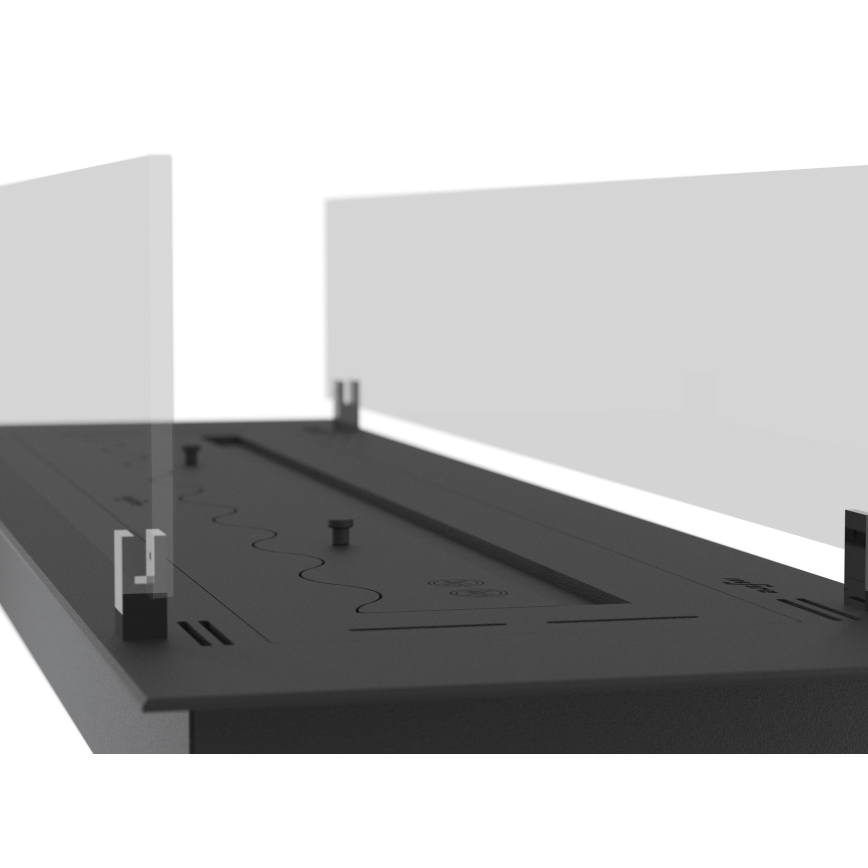 InFire - Inbyggd BIO eldstad 8,5x80 cm 3,5kW svart