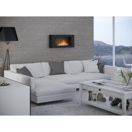InFire - Vägg BIO eldstad 44x91 cm 3kW svart