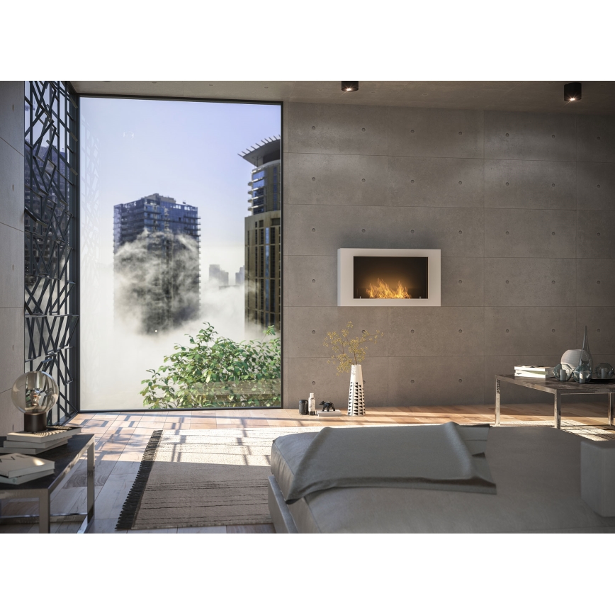 InFire - Wall BIO fireplace 100x56 cm 3kW vit