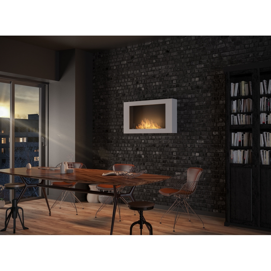 InFire - Wall BIO fireplace 100x56 cm 3kW vit