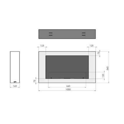 InFire - Wall BIO fireplace 100x56 cm 3kW vit