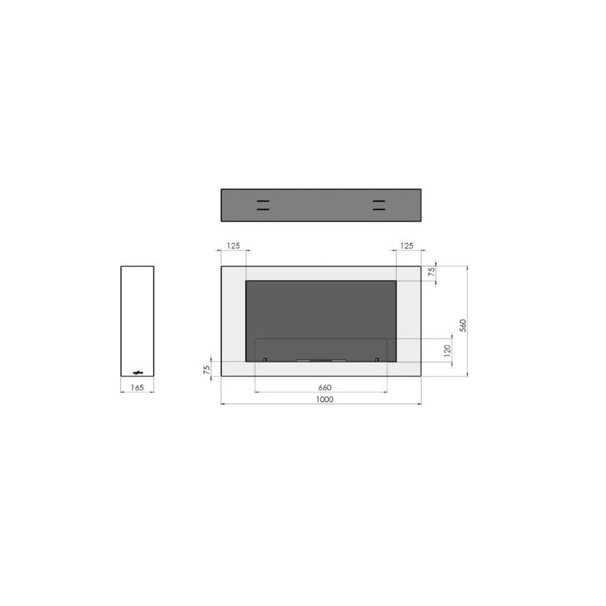 InFire - Wall BIO fireplace 100x56 cm 3kW vit