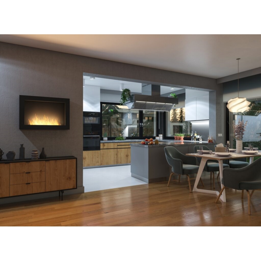 InFire - Wall BIO fireplace 100x56 cm 3kW svart