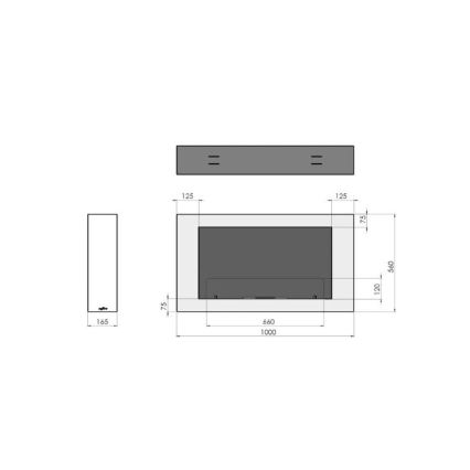 InFire - Wall BIO fireplace 100x56 cm 3kW svart