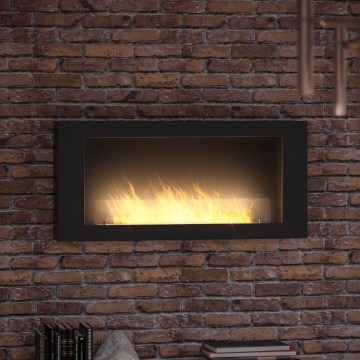 InFire - Wall BIO fireplace 120x56 cm 3kW svart