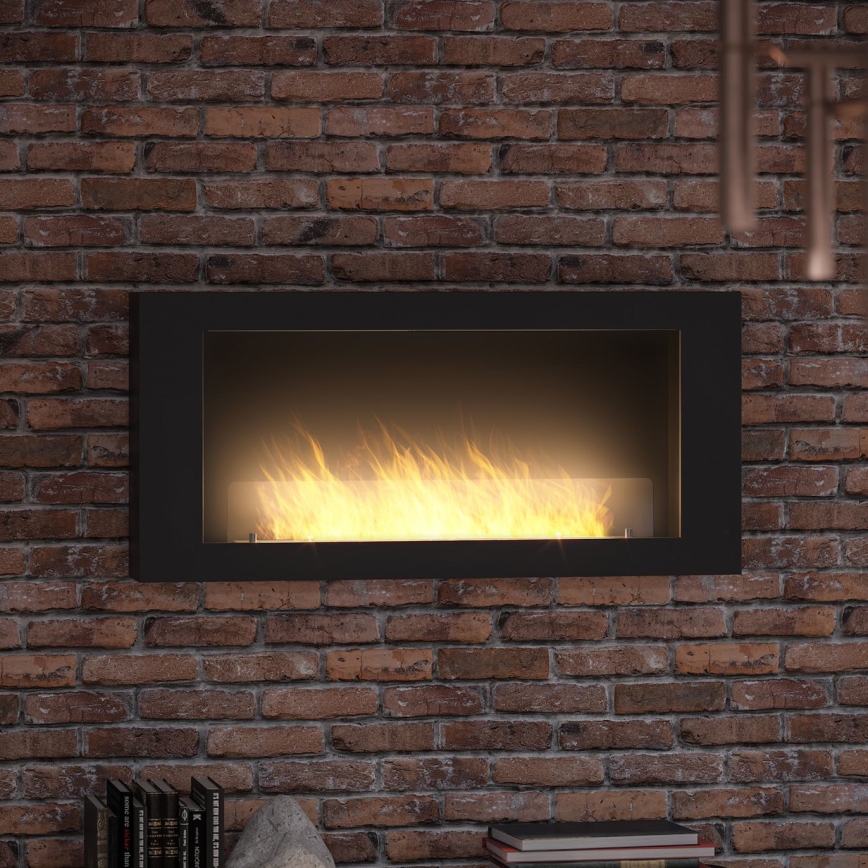 InFire - Wall BIO fireplace 120x56 cm 3kW svart