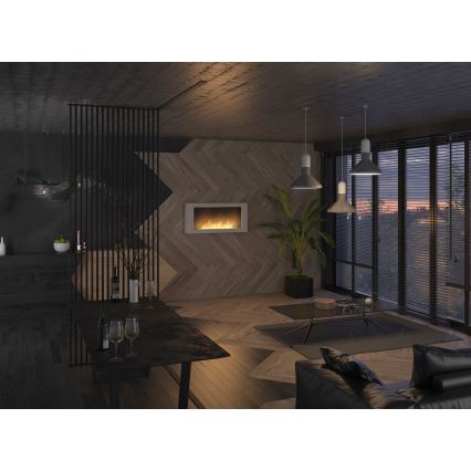 InFire - Wall BIO fireplace 120x56 cm 3kW vit