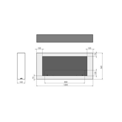 InFire - Wall BIO fireplace 120x56 cm 3kW vit