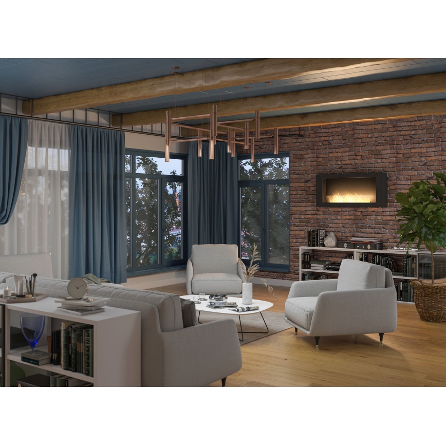 InFire - Wall BIO fireplace 120x56 cm 3kW svart