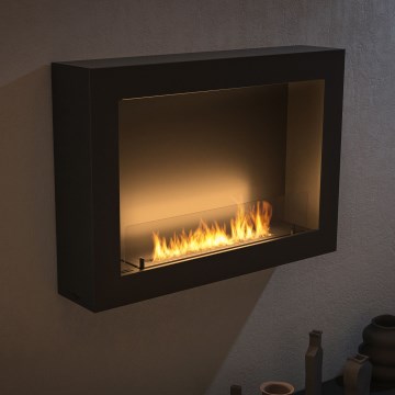 InFire - Wall BIO fireplace 80x56 cm 3kW svart